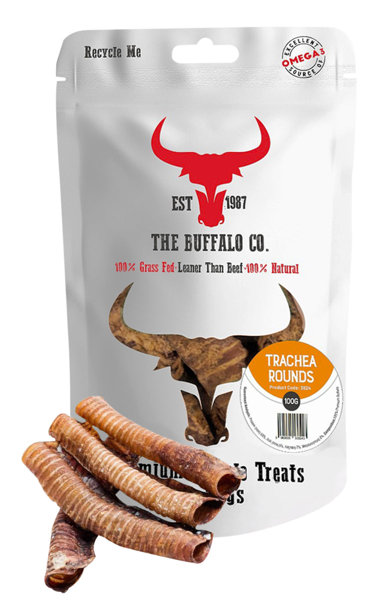 Buffalo Trachea Rounds-Dog Treats-100g-0