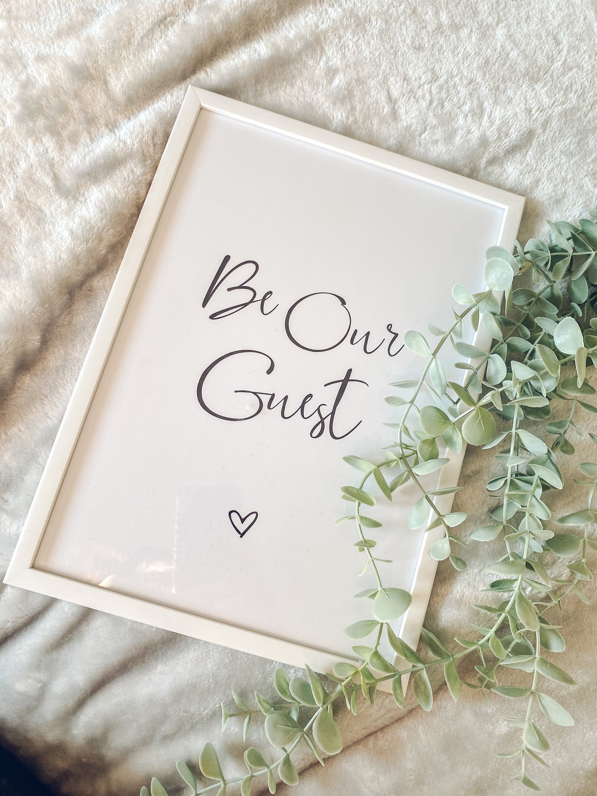 Be Our Guest Love Heart Bedroom Guest Room Wall Decor Print-3