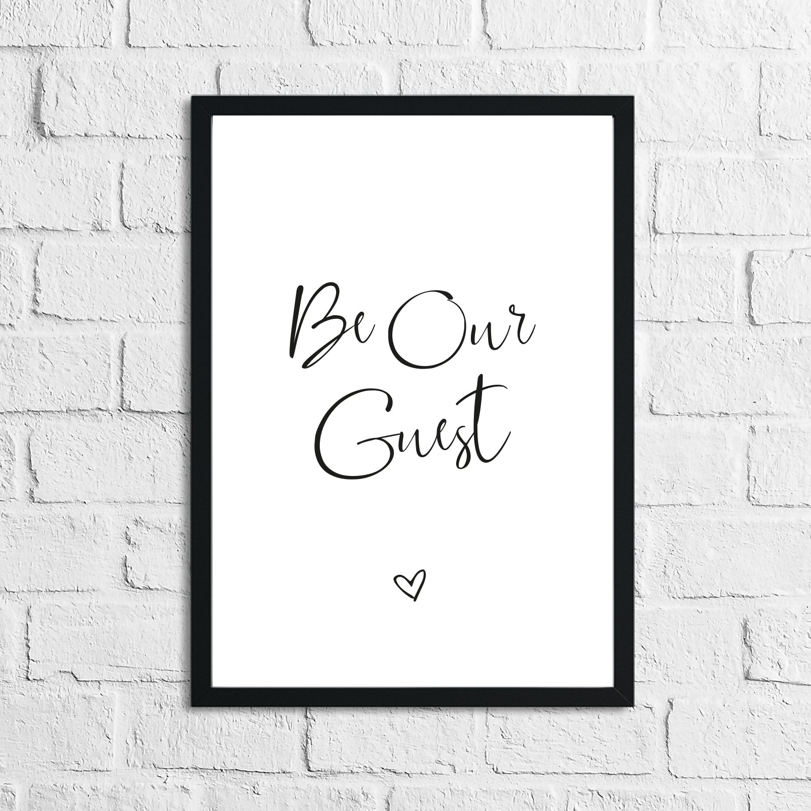 Be Our Guest Love Heart Bedroom Guest Room Wall Decor Print-1