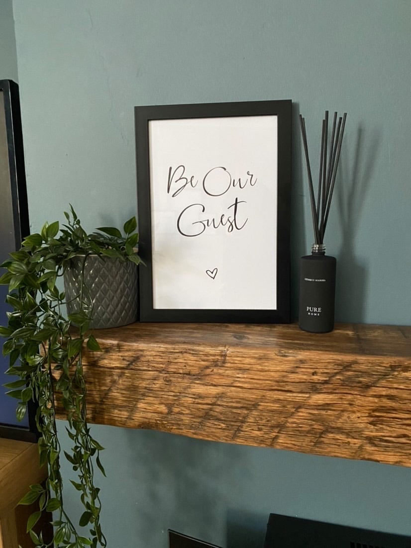 Be Our Guest Love Heart Bedroom Guest Room Wall Decor Print-0